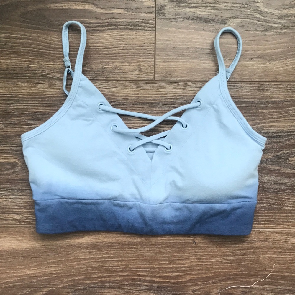 Stretchy Bra with crisscross| Blue ombre